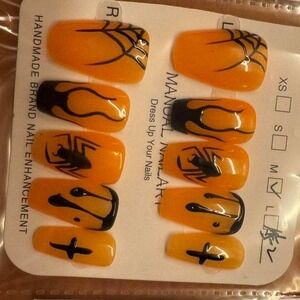 Halloween Spiderweb Pumpkin Press‎ On Nails False Nails Artificial Nails